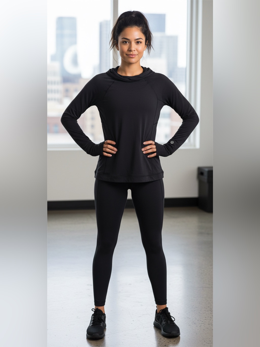 Lululemon Athletica Black Lightweight Hooded Long Sleeve Top